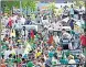  ?? PTI ?? The protest at Chandigarh­mohali border on Tuesday.