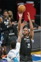  ?? COREY SIPKIN — THE ASSOCIATED PRESS ?? Brooklyn Nets center LaMarcus Aldridge (21) abruptly retired on Thursday after he was found to have an irregular heartbeat.