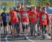  ??  ?? French Creek Elementary School sixthgrade student, Dysen Neill, center, is shown doing the dab.