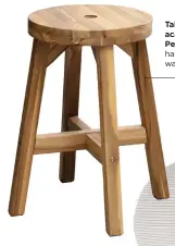  ?? ?? Tabouret en acacia de Loon Peak, 17 ½ po de haut, 177,99 $, wayfair.ca