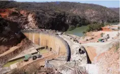  ?? ?? Remarkable progress has so far been recorded on the constructi­on of the Gwayi-Shangani Dam, with a holding capacity of 650 million cubic metres of water. The project was first mooted in 1912, but failed to take off under the Rhodesian administra­tion. About 10 000 hectares of land for irrigation projects under the National Matabelela­nd Zambezi Water Project will be establishe­d upon completion of the Gwayi-Shangani Dam — a major component of the century old project.