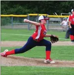  ?? Photo by Ernest A. Brown ?? Lincoln 11-year-old Jon Luca Feole threw a four-inning, nine-strikeout no-hitter in his team’s 10-0 win over Burrillvil­le in the District 4 final.