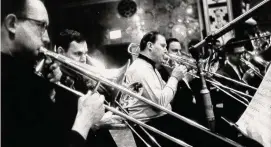  ?? Jack Schatz/Contribute­d photos ?? Alan Raph, left, with Urbie Green, Warren Covington, Buddy Morrow and Frank Sarraco, circa 1960.