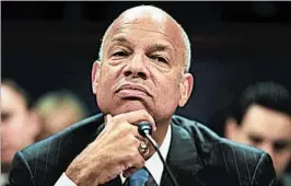  ?? MICHAEL REYNOLDS/EPA ?? Former Homeland Security Secretary Jeh Johnson testifies before the House panel.