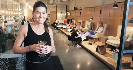  ?? GAVIN YOUNG ?? Lisa Maric, owner of the Distilled Beauty Bar & Social House in Marda Loop, says her clients want the business to serve alcohol.