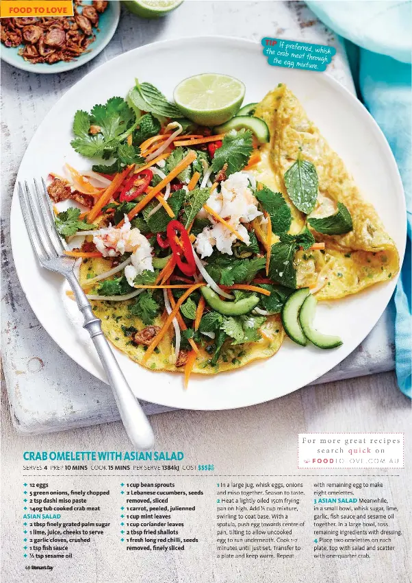 CRAB OMELETTE WITH ASIAN SALAD PressReader