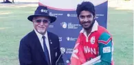  ??  ?? MAN OF THE MATCH: Oman’s Aaqib Ilyas