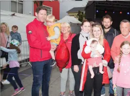  ??  ?? The Houlihan family from Tralee pictured enjoying the Rose of Tralee music in The Square on Friday.