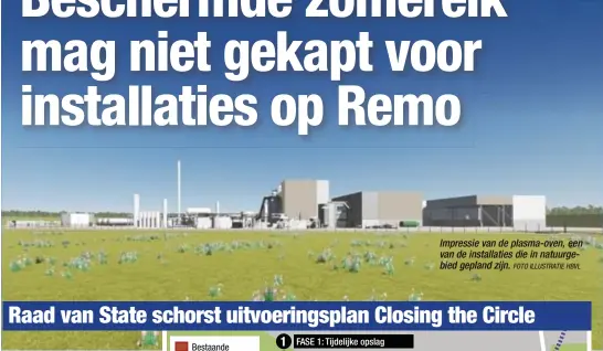  ?? FOTO ILLUSTRATI­E HBVL ?? Impressie van de plasma-oven, een van de installati­es die in natuurgebi­ed gepland zijn.