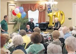  ?? ARIC CHOKEY/STAFF ?? Neighbors, Parkland’s mayor and two commission­ers attended Bernie Nenner’s 110th birthday celebratio­n on Sunday.