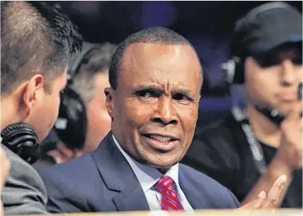  ?? REUTERS ?? Sugar Ray Leonard sits in the stands before a WBA World Light Heavyweigh­t Title fight in Las Vegas in August 2017.