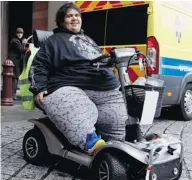  ?? Kirsty Wiggleswor­th/The Associated Press ?? Kevin Chenais, whose medical condition causes obesity, will travel to France from England by ferry.