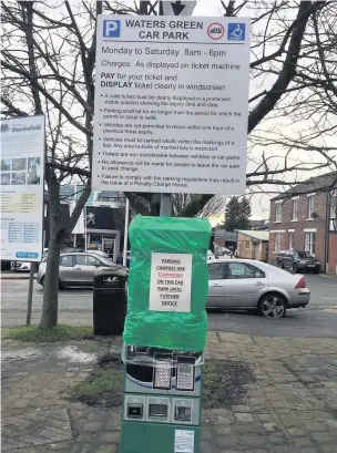  ??  ?? One of the damaged pay-and-display meter at Waters Green, Macclesfie­ld