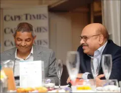  ??  ?? STALWARTS: Major General Jeremy Vearey and Western Cape High Court Judge Siraj Desai at the breakfast. Desai described Vearey as the “most progressiv­e policeman in the world”.
