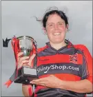  ?? Photo: Neil Paterson ?? Glenurquha­rt captain Siobhan Thompson with the Challenge Cup.