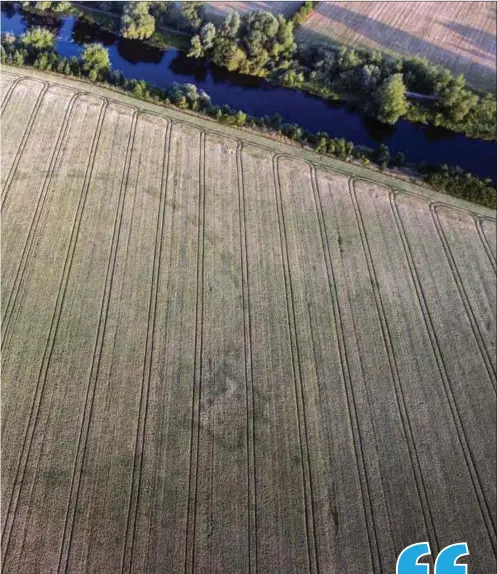  ??  ?? The henge discovered by Anthony’s drone in the Boyne Valley last week near Newgrange.
