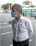  ?? LAWRENCE SMITH/STUFF ?? Graeme Stanton waits to receive his vaccine in Auckland yesterday.