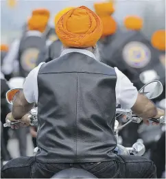  ?? WARD PERRIN / POSTMEDIA NEWS FILES ?? In British Columbia, Sikhs do not have to wear motorcycle helmets. Manitoba also exempts them.