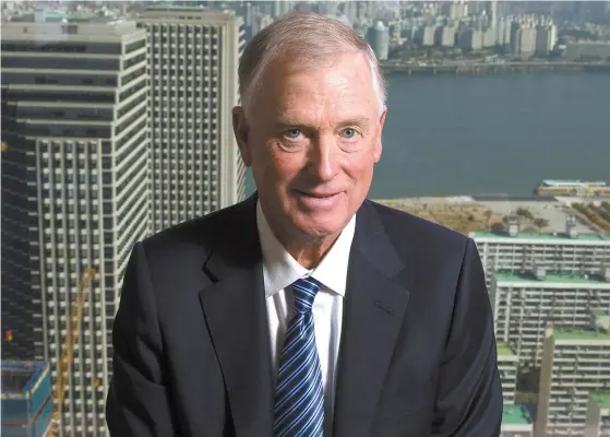  ?? Korea Times photo by Choi Won-suk ?? Former U.S. Vice President and Cerberus Global Investment­s Chairman Dan Quayle poses during an interview with The Korea Times at the Conrad Hotel in Yeouido, Seoul, Oct. 25.