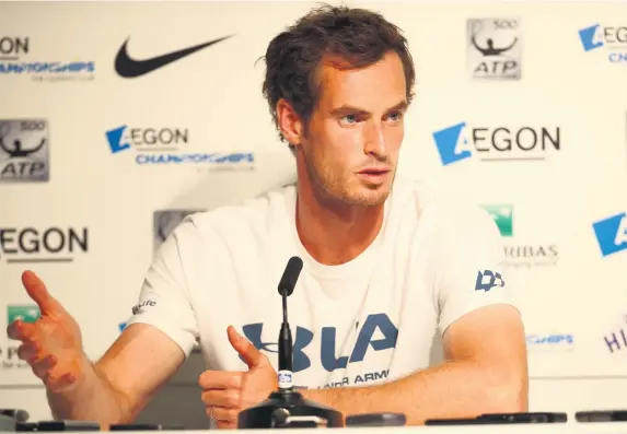  ??  ?? > Andy Murray, pictured defending his reputation following comments about his track record from John McEnroe