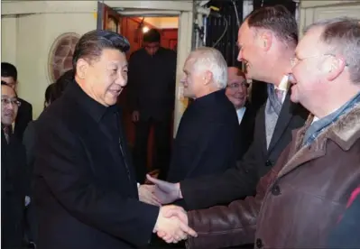  ?? DING LIN / XINHUA ?? President Xi Jinping arrives in Davos, Switzerlan­d, on Monday. He will make a speech at the opening ceremony of the Davos World Economic Forum on Tuesday.