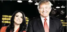  ?? NBC ?? “SNL” cast member Cecily Strong welcomed presidenti­al candidate Donald Trump as host of the show over the weekend.