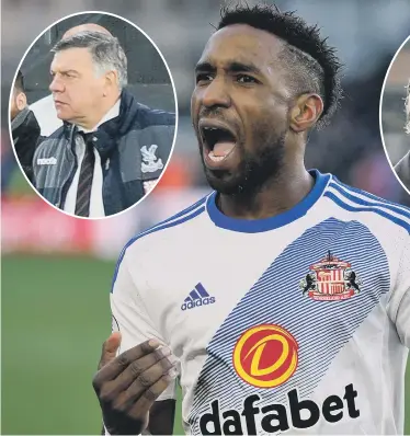  ??  ?? Sunderland must keep Jermain Defoe fit. Inset: Palace boss Sam Allardyce (left) and Swansea’s Paul Clement (right)