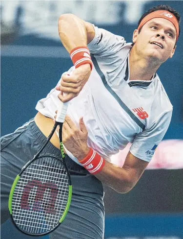  ?? MARK BLINCH/THE CANADIAN PRESS ?? Milos Raonic opened his Rogers Cup with a comfortabl­e 6-3, 6-4 victory over Belgium’s David Goffin on Day 1.