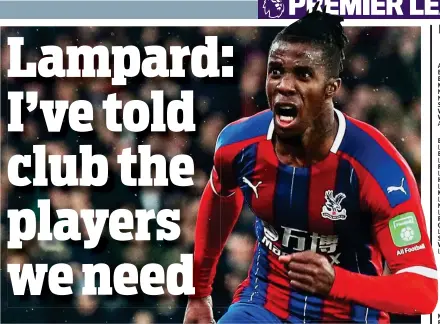  ?? REUTERS ?? Eagle-eyed: Chelsea want Wilfried Zaha to reinforce their attacking options in January