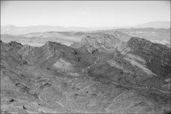  ?? STEVE MARCUS (2020) ?? An aerial view shows portions of a proposed national monument in southern Clark County.