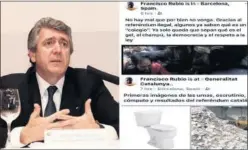  ??  ?? EL PRESIDENTE Y SUS TUITS. El Barça no quiere más a Rubio.