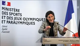  ?? (Photo AFP) ?? Amélie Oudéa-Castéra sera à l’Ariane, puis à l’Allianz Riviera aujourd’hui.