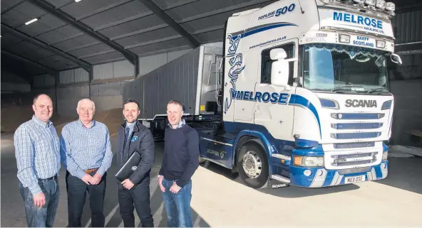  ?? ?? ■ L-R is David Allan, Dougie Allan, Mark Smeaton (EQ) and Stuart Allan from Melrose Haulage.