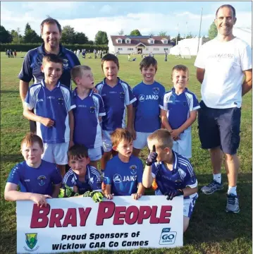  ??  ?? The St Patrick’s under-9 footballer­s at the Kilcoole GAA go Games blitz.