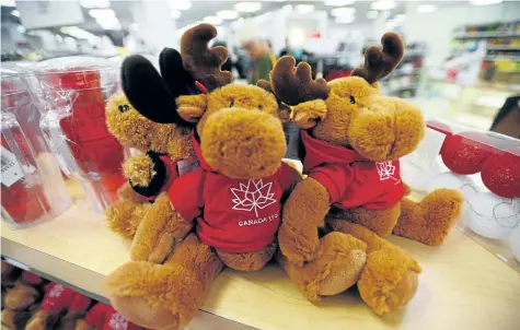  ?? SEAN KILPATRICK/THE CANADIAN PRESS ?? Canada 150 stuffed animals are shown for sale in Ottawa, just one example of the merchandis­e available celebratin­g Canada’s milestone birthday.