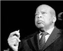  ?? OLIVIER DOULIERY/ABACA PRESS ?? U.S. Rep. John Lewis, pictured in 2017 at an event outside the U.S. Supreme Court, should be held up as an example of how ordinary people and front-line activists can make a difference, the author writes.