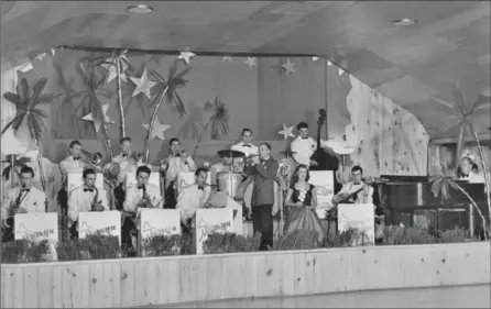  ?? PHOTO COURTESY JUDY HIMES ?? The Merv Himes Band at the Rosslynn Grove, about 1951: Front, left, Carl Jantzi, Bobby Underwood, Howard Underwood, Mark Franklin, leader Merv Himes, Jeanne Keyes, Louis Gies, Ormie Heffernan. Back left: Grant Hertzburge­r, Hank Goldsie, Fritz Royal,...