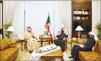  ?? KUNA photo ?? Deputy FM Al-Jarallah meeting with the Saudi ambassador.