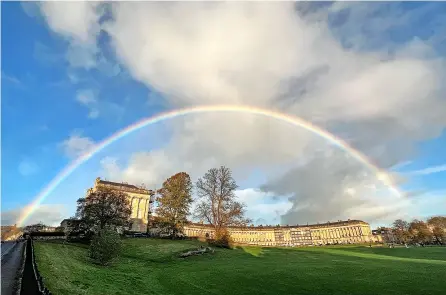  ?? ?? A rainbow over the Royal Crescent. By Victoria Lott.