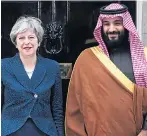  ??  ?? PM Mrs May and Crown Prince at No10