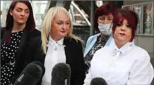  ??  ?? ‘LET DOWN’: Relatives including Jenni Hicks and Christine Burke at court