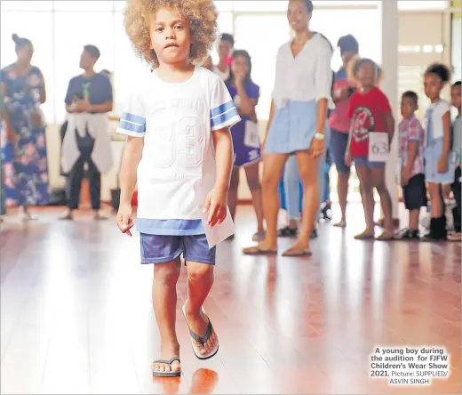  ?? Picture: SUPPLIED/ ASVIN SINGH ?? A young boy during the audition for FJFW Children’s Wear Show 2021.