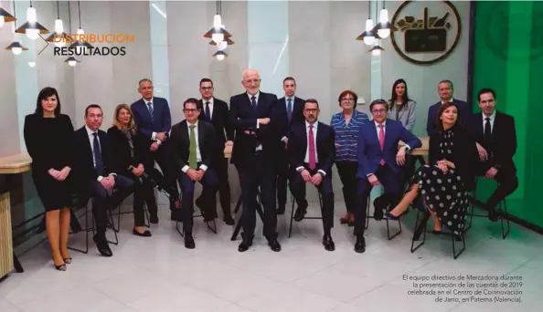  ??  ?? El equipo directivo de Mercadona durante la presentaci­ón de las cuentas de 2019 celebrada en el Centro de Coinnovaci­ón de Jarro, en Paterna (Valencia).