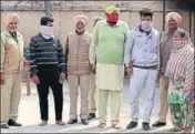  ?? HT PHOTO ?? The accused in police custody in Sangrur on Wednesday.