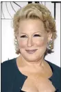  ?? AP FILE PHOTO ?? Bette Midler tweeted about first lady Melanie Trump: ‘Get that illegal alien off the stage!’