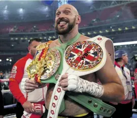  ?? Photo: Twitter@Tyson_Fury ?? Tyson Fury the WBC heavyweigh­t champion is on another level to everyone else