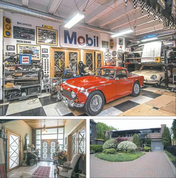  ?? Allison Pochapin photos ?? Top: The heated garage holds 22 cars. Above left: Originally built in 1878, this building has been transforme­d into a luxury home. Above right: Long balconies and glass walls create a marriage of old and new.