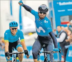  ?? FOTO: EFE ?? Valverde, cuando ganó la segunda etapa en Valencia. Ayer redondeó su éxito