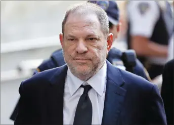  ?? AP PHOTO ?? Harvey Weinstein arrives at court in New York yesterday.