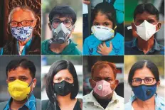  ?? AFP ?? Many people have been wearing face masks to protect themselves against air pollution in New Delhi. Experts have forecast severe air quality for today.